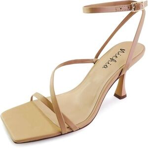 Michia Nude Strappy Heeled Sandals size 5.5